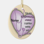 Paarse Hart exceptionele verpleegkundige Keramisch Ornament (Rechts)