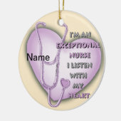 Paarse Hart exceptionele verpleegkundige Keramisch Ornament (Links)