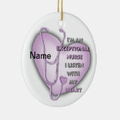 Paarse Hart exceptionele verpleegkundige Keramisch Ornament (Rechts)