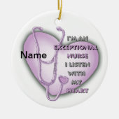 Paarse Hart exceptionele verpleegkundige Keramisch Ornament (Voorkant)