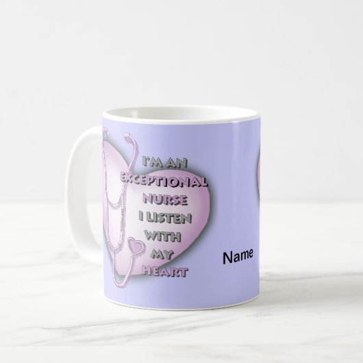 Paarse Hart exceptionele verpleegkundige Koffiemok (Voorkant links)