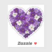 Paarse Hart Februari Geboortebloem Sticker (Vel)