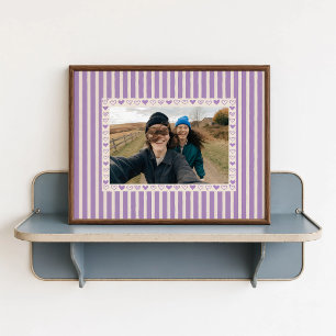 Paarse Hart Foto Poster - Gepersonaliseerd Cadeau