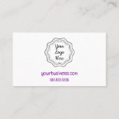 Paarse hart Garland korting Kaart Visitekaartje (Achterkant)