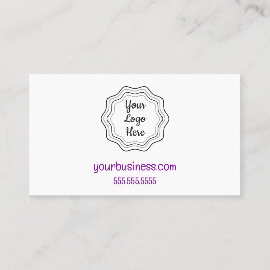 Paarse hart Garland korting Kaart Visitekaartje (Achterkant)