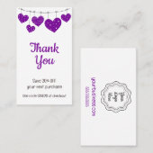 Paarse hart Garland korting Kaart Visitekaartje (Voorkant / Achterkant)