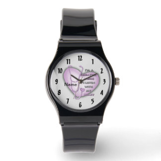 Paarse hart geriatrische verpleegkundige horloge