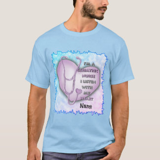 Paarse hart geriatrische verpleegkundige t-shirt