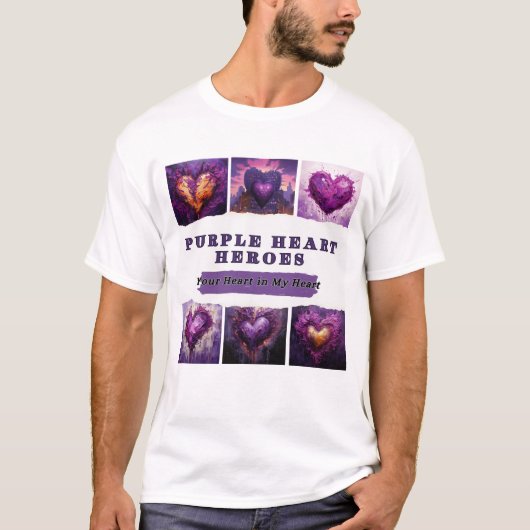 Paarse hart helden t-shirt (Voorkant)