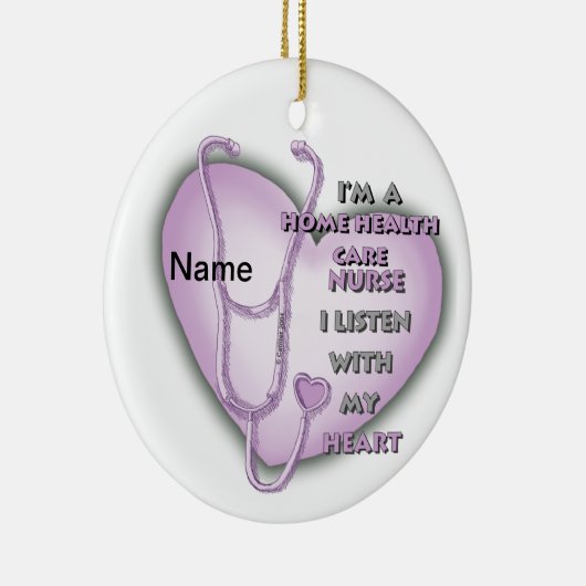 Paarse Hart Home Gezondheidszorg Verpleegster Keramisch Ornament (Rechts)