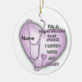 Paarse Hart Home Gezondheidszorg Verpleegster Keramisch Ornament (Links)