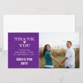 Paarse Hart Huwelijksfoto Dankkaart Bedankkaart (Voorkant / Achterkant)