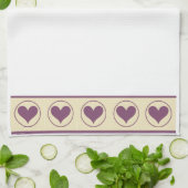 Paarse Hart Keuken Handdoeken (Gevouwen)