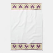 Paarse Hart Keuken Handdoeken (Verticaal)