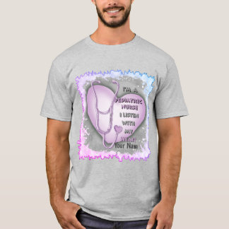 Paarse hart kinderverpleegkundige t-shirt