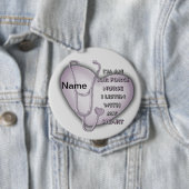 Paarse Hart Luchtmacht Verpleegster Ronde Button 4,0 Cm (In situ)