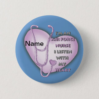 Paarse Hart Luchtmacht Verpleegster Ronde Button 5,7 Cm