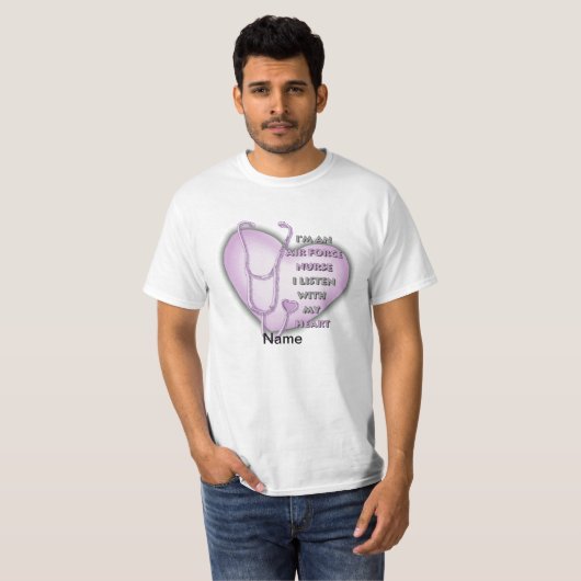 Paarse Hart Luchtmacht Verpleegster T-shirt (Voorkant volledig)