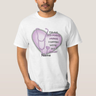 Paarse Hart Luchtmacht Verpleegster T-shirt