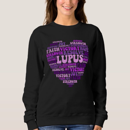 Paarse hart lupus bewustzijn voor Man Trui (Voorkant)