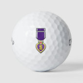 Paarse Hart-medaille Golfballen (Voorkant)