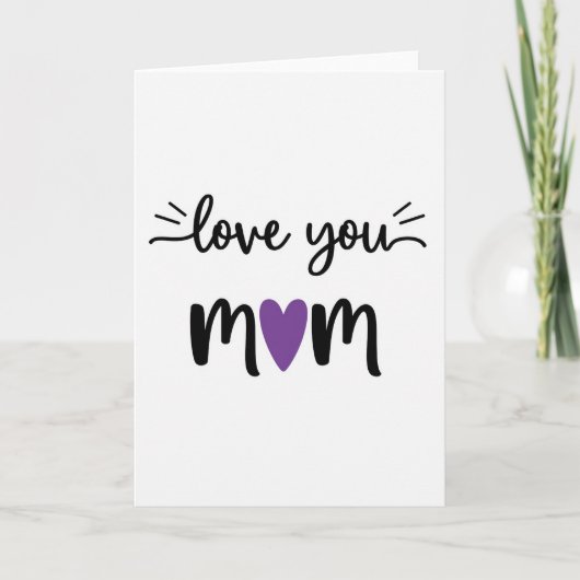 Paarse Hart Moeder Liefde Kaart (Voorkant)