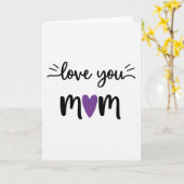 Paarse Hart Moeder Liefde Kaart (Gele Bloem)