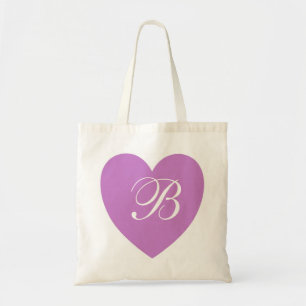 Paarse Hart Monogram Tote Bag