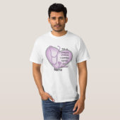 Paarse Hart Nacht Verpleegster T-shirt (Voorkant volledig)