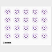 Paarse hart nationale epilepsie bewustzijnsmaand ronde sticker (Vel)