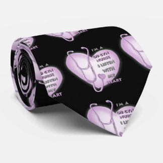 Paarse Hart ObGyn Verpleegster Stropdas