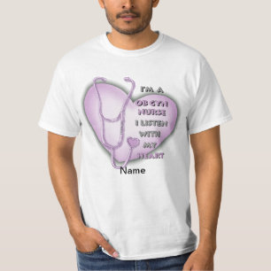 Paarse Hart ObGyn Verpleegster T-shirt