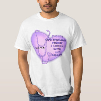 Paarse hart oogheelkundige verpleegkundige t-shirt