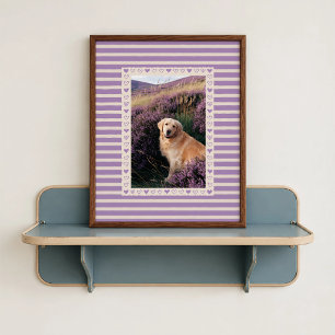 Paarse Hart Rand Poster - Gepersonaliseerd Cadeau