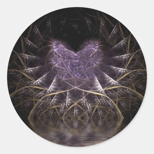 Paarse hart ronde Stickers (Voorkant)