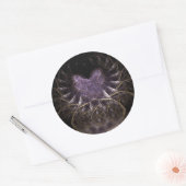 Paarse hart ronde Stickers (Envelop)