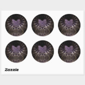 Paarse hart ronde Stickers (Vel)