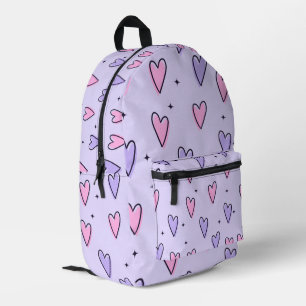 paarse hart rugzak school bookbag Reizen