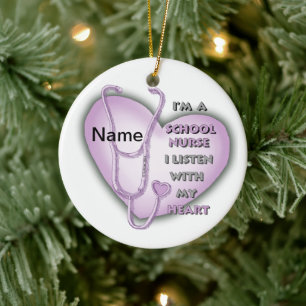 Paarse Hart School Nurse ornament