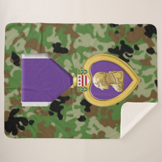 PAARSE HART SHERPA DEKEN (Voorkant (horizontaal))