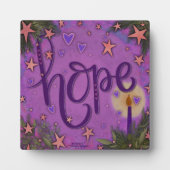  Paarse Hart Star Candle Hope Fotoplaat (Voorkant)