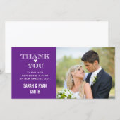 Paarse Hart Trouwfoto Dank u kaarten (Voorkant / Achterkant)