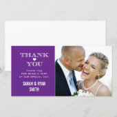 Paarse Hart Trouwfoto Dank u kaarten (Voorkant / Achterkant)