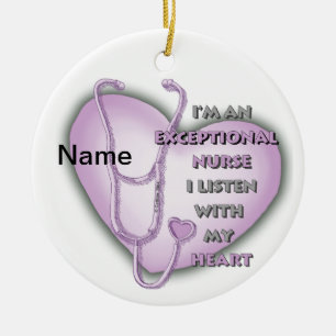 Paarse Hart uitzonderlijke verpleegster  Keramisch Ornament