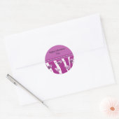 Paarse Hart Valentijnsdag Ronde Sticker (Envelop)
