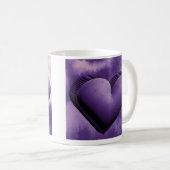 Paarse hart voor Valentijnsdag 3D Waterverf Mok (Voorkant rechts)