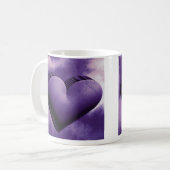 Paarse hart voor Valentijnsdag 3D Waterverf Mok (Voorkant links)