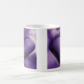 Paarse hart voor Valentijnsdag 3D Waterverf Mok (Center)