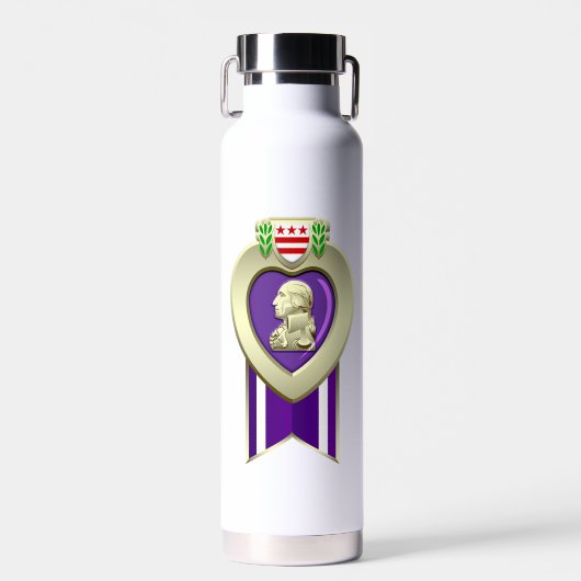Paarse-hart-waterfles Waterfles (Voorkant)