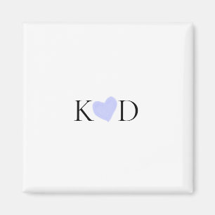 Paarse hart waterverf pastel koppel naam letter  magneet